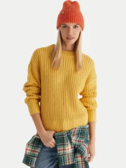 Roxy Sweter Coming Home ERJSW03666 Żółty Regular Fit