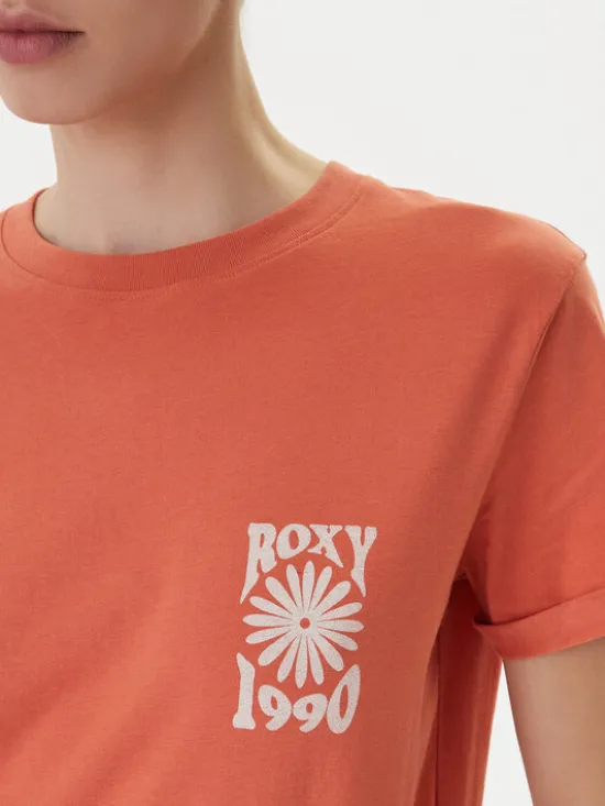 Roxy T-Shirt Oceanregular ERJZT06110 Pomarańczowy Regular Fit