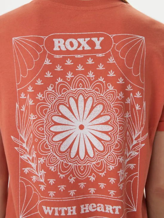 Roxy T-Shirt Oceanregular ERJZT06110 Pomarańczowy Regular Fit