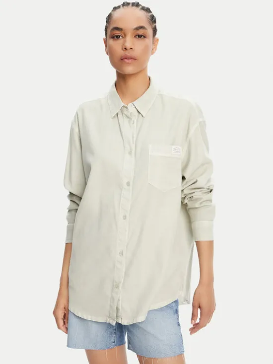 RVCA Koszula Showdown 23B051501 Zielony Relaxed Fit