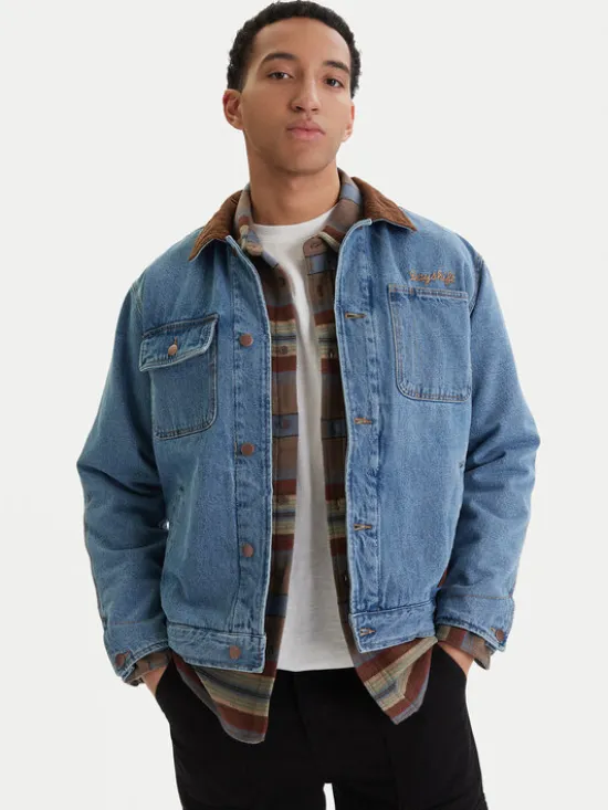 RVCA Kurtka jeansowa Post Dayshift 23A213506 Niebieski Regular Fit