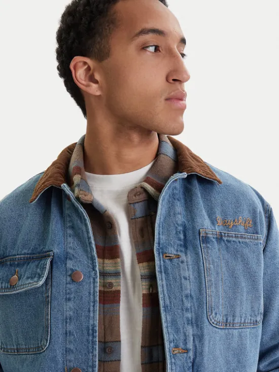 RVCA Kurtka jeansowa Post Dayshift 23A213506 Niebieski Regular Fit