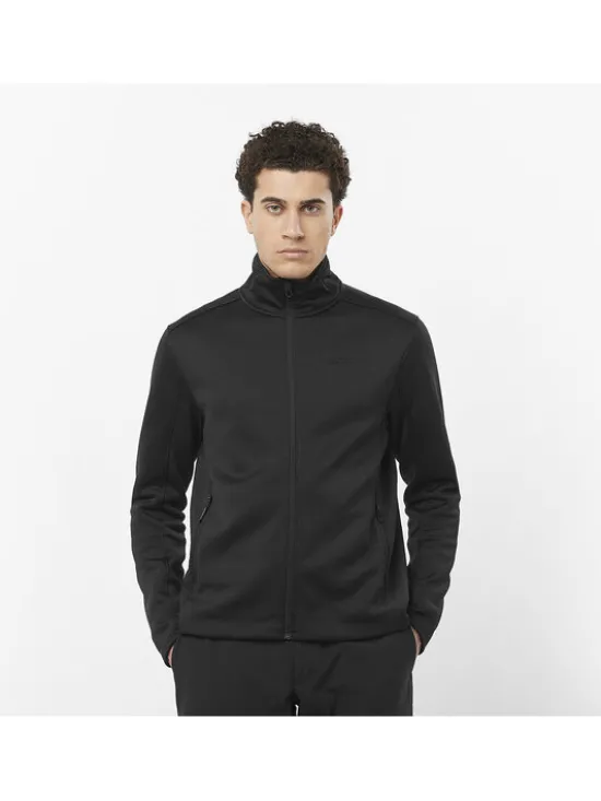 Salomon Bluza techniczna OUTLINE WARM FLEECE FZ M Czarny Regular Fit