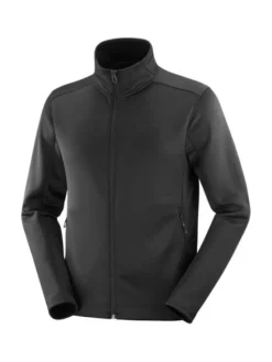 Salomon Bluza techniczna OUTLINE WARM FLEECE FZ M Czarny Regular Fit