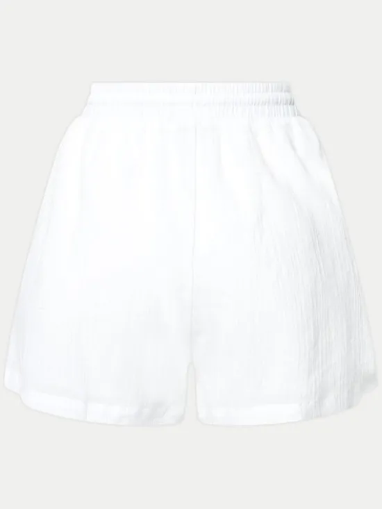 Seafolly Szorty materiałowe Crinkle 55429-SH Biały Regular Fit