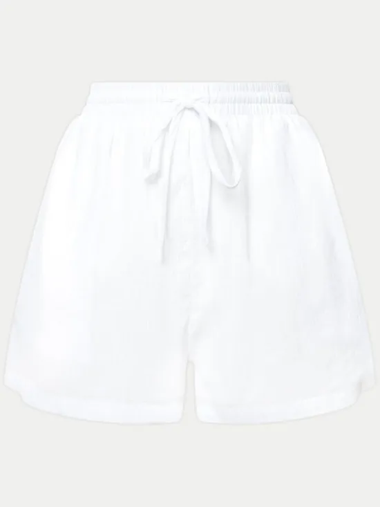 Seafolly Szorty materiałowe Crinkle 55429-SH Biały Regular Fit