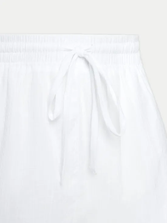 Seafolly Szorty materiałowe Crinkle 55429-SH Biały Regular Fit
