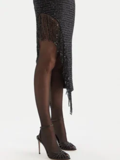 Simona Corsellini Sukienka koktajlowa A25CEABO5001 Czarny Slim Fit