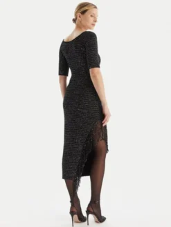 Simona Corsellini Sukienka koktajlowa A25CEABO5001 Czarny Slim Fit