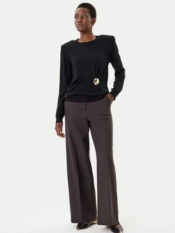 Simona Corsellini Sweter A25CPMGE0301 Czarny Regular Fit