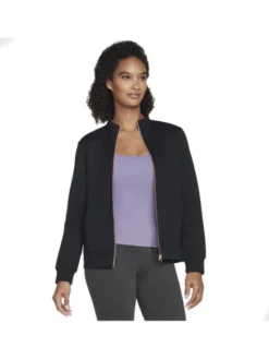 Skechers Bluza Skechers Go Walk Everywhere Full Zip Hoodless Czarny Regular Fit