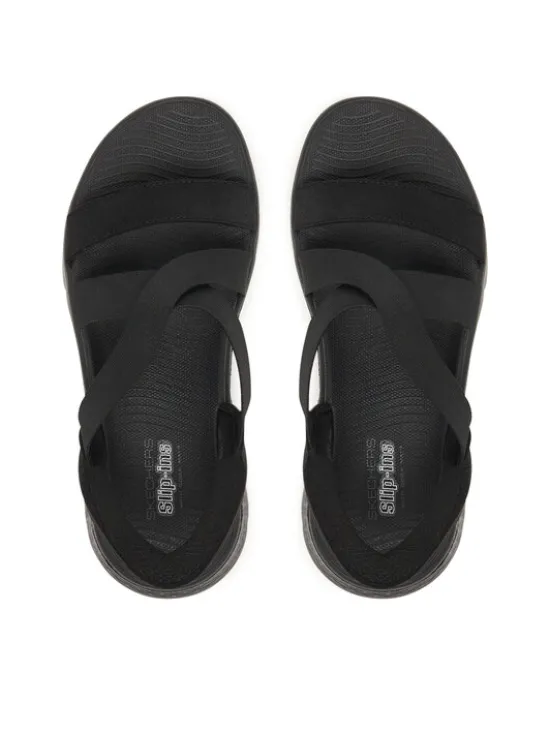 Skechers Sandały Go Walk Flex Sandal - Glimmer 141489/BBK Czarny