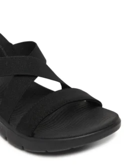Skechers Sandały Go Walk Flex Sandal - Glimmer 141489/BBK Czarny