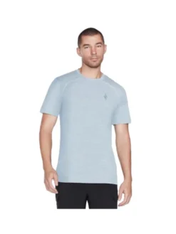 Skechers T-Shirt Skechers On the Road Tee Niebieski Regular Fit