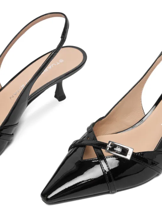 Stuart Weitzman Czółenka Georgie Slingback 50 SM977 Czarny