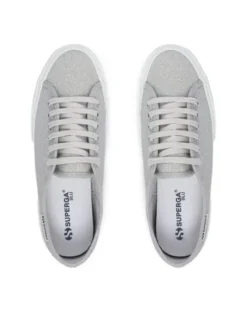 Superga Tenisówki 3750 Jersey Lame Leggera Low Top S4135ZW Srebrny