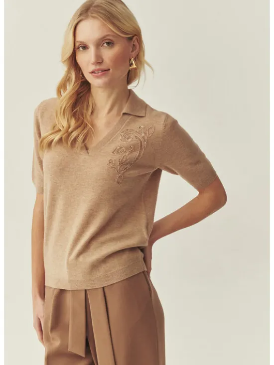 TATUUM Bluzka LORO Beżowy Classic Fit