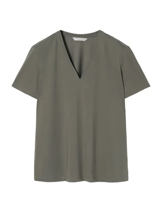 TATUUM Bluzka PARTA 1 Khaki Loose Fit
