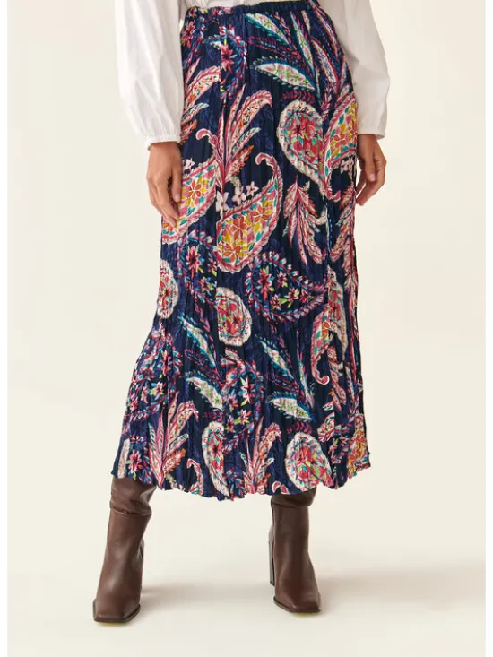 TATUUM Spódnica midi CRINCLA Kolorowy Flare Fit