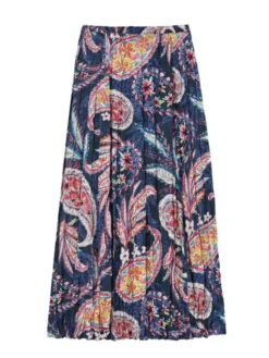 TATUUM Spódnica midi CRINCLA Kolorowy Flare Fit