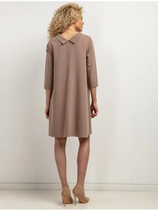 Tessita Sukienka koktajlowa SUKIENKA_T442 _6_XS Beżowy ciemny Loose Fit