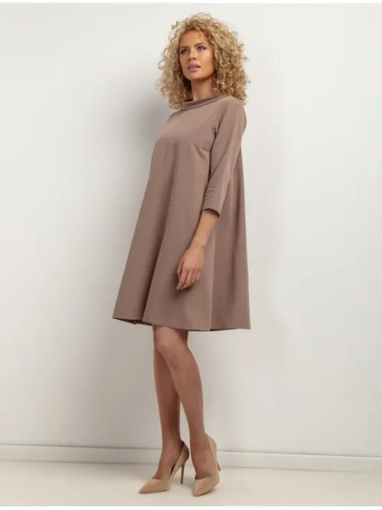 Tessita Sukienka koktajlowa SUKIENKA_T442 _6_XS Beżowy ciemny Loose Fit
