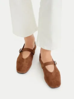Tommy Jeans Baleriny Tjw Ballerina Suede EN0EN03067 Brązowy