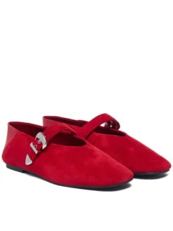 Tommy Jeans Baleriny Tjw Ballerina Suede EN0EN03067 Czerwony