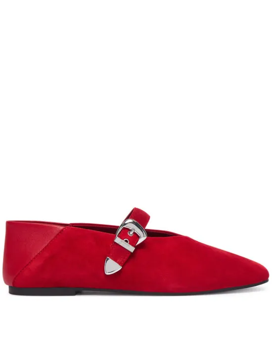 Tommy Jeans Baleriny Tjw Ballerina Suede EN0EN03067 Czerwony