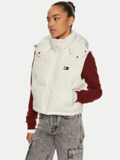 Tommy Jeans Bezrękawnik Alaska DW0DW18611 Biały Cropped Fit