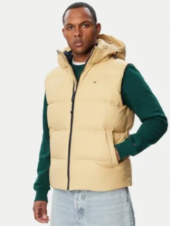 Tommy Jeans Bezrękawnik DM0DM20465 Beżowy jasny Regular Fit
