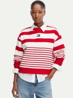Tommy Jeans Bluza DW0DW22824 Czerwony Regular Fit