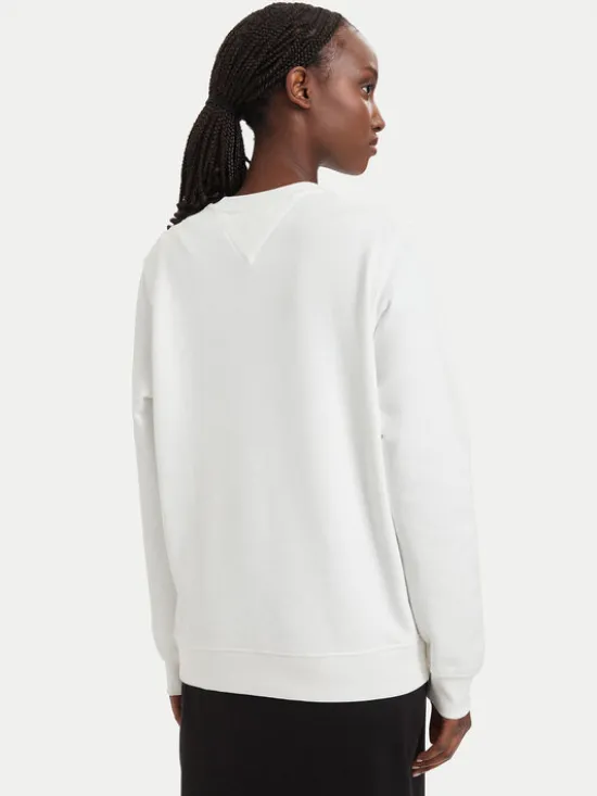 Tommy Jeans Bluza Ess Logo DW0DW22829 Biały Regular Fit