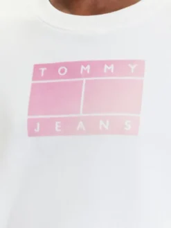 Tommy Jeans Bluza Gradient Flag DW0DW21396 Biały Relaxed Fit