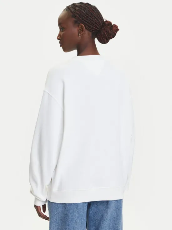 Tommy Jeans Bluza Gradient Flag DW0DW21396 Biały Relaxed Fit