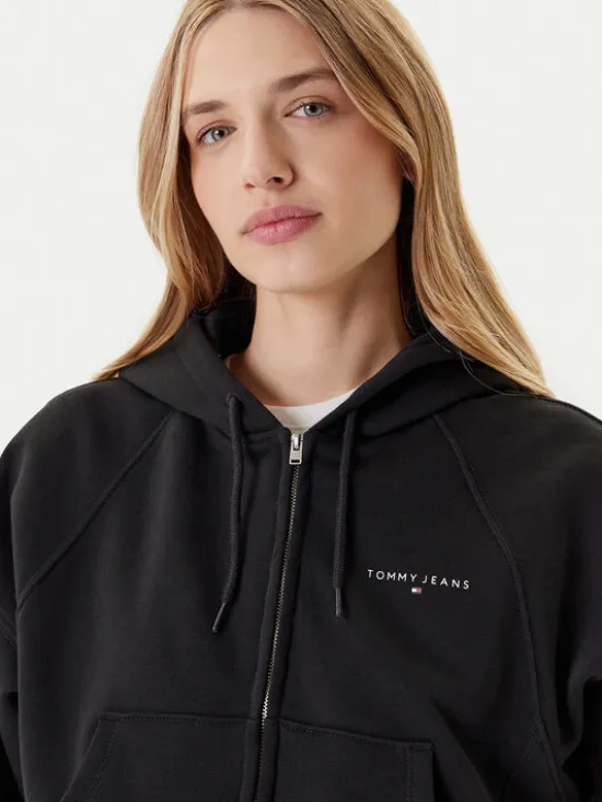 Tommy Jeans Bluza Linear DW0DW21163 Czarny Boxy Fit