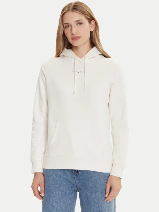 Tommy Jeans Bluza Linear DW0DW21963 Biały Regular Fit
