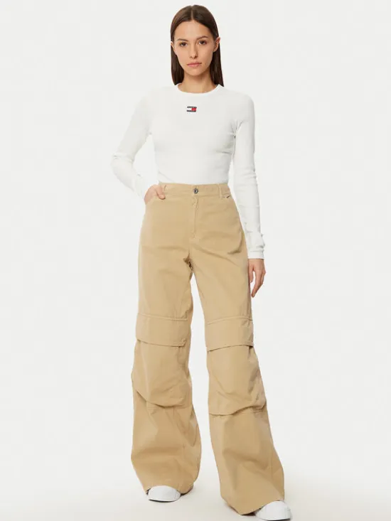 Tommy Jeans Bluzka DW0DW20178 Biały Slim Fit