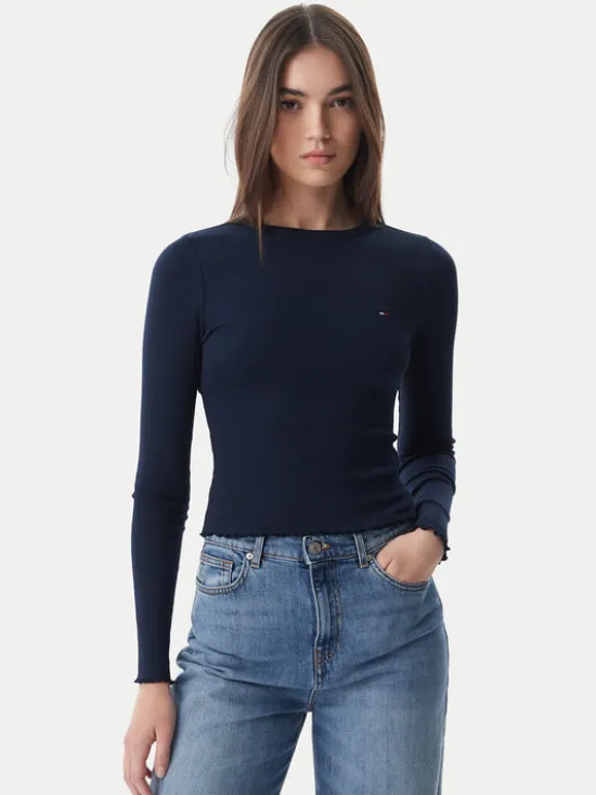Tommy Jeans Bluzka DW0DW22783 Granatowy Slim Fit
