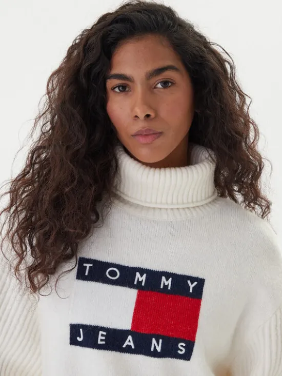 Tommy Jeans Golf Flag DW0DW22108 Écru Relaxed Fit