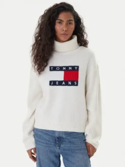 Tommy Jeans Golf Flag DW0DW22108 Écru Relaxed Fit