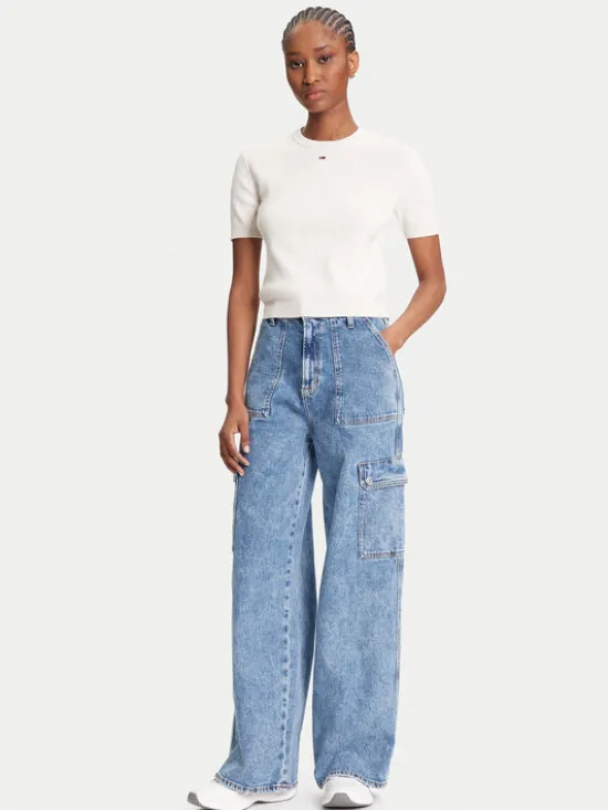 Tommy Jeans Jeansy Claire DW0DW20479 Niebieski Wide Leg