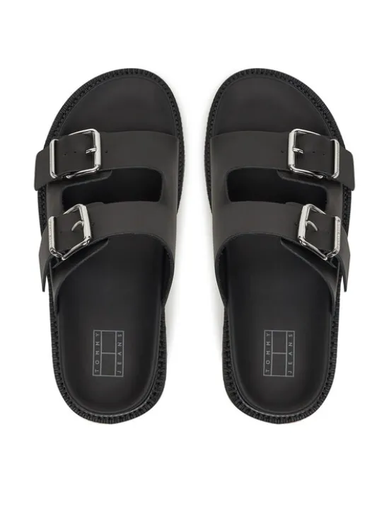 Tommy Jeans Klapki Double Strap Sandal EN0EN02753 Czarny