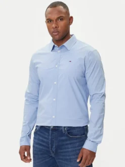 Tommy Jeans Koszula DM0DM04405 Błękitny Slim Fit