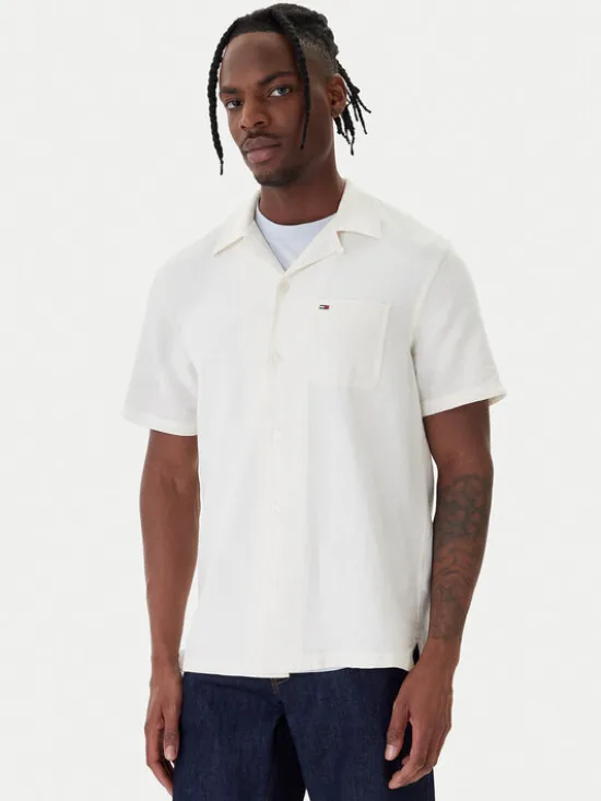 Tommy Jeans Koszula DM0DM23058 Écru Regular Fit