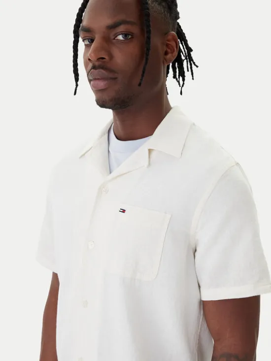 Tommy Jeans Koszula DM0DM23058 Écru Regular Fit