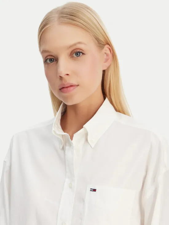 Tommy Jeans Koszula DW0DW22766 Écru Regular Fit