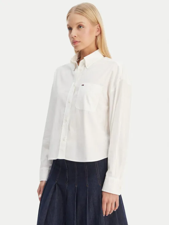 Tommy Jeans Koszula DW0DW22766 Écru Regular Fit