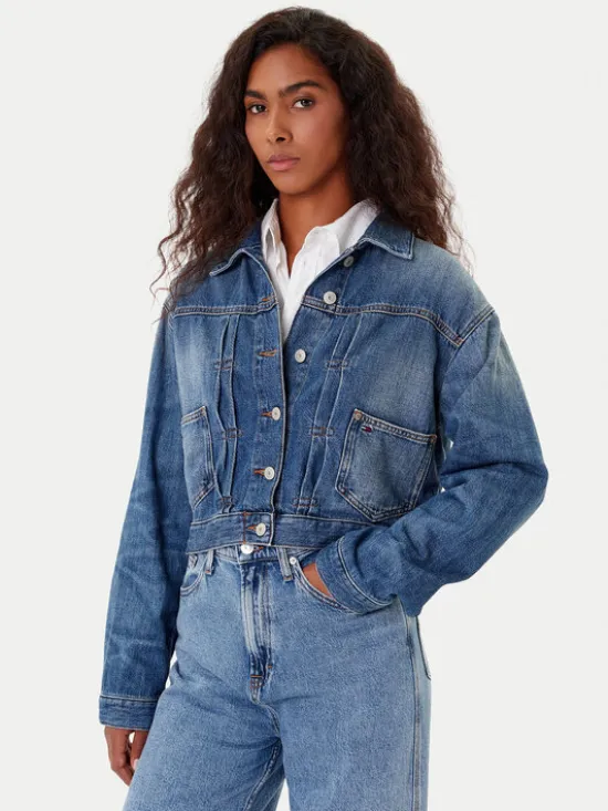 Tommy Jeans Kurtka jeansowa DW0DW21061 Granatowy Regular Fit