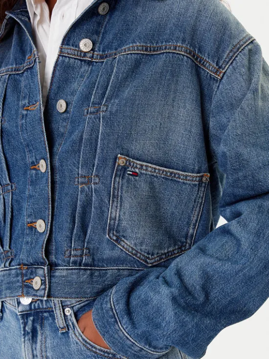 Tommy Jeans Kurtka jeansowa DW0DW21061 Granatowy Regular Fit